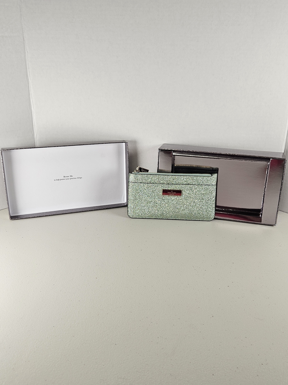 NWT Kate Spade Kenzie Glitter Seawater (300) Wallet & Card Holder